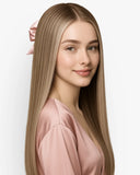Extensiones Clip-In Mushroom Beige Bio Highlight – 4 Piezas, 24", 220 g (Fibra Resistente al Calor)