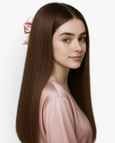 Extensiones Clip-In Chesnut Babe Bio Highlight – 4 Piezas, 24", 220 g (Fibra Resistente al Calor)