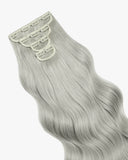 Extensiones Clip-In Frosted Elegance Bio Highlight – 4 Piezas, 24", 220 g (Fibra Resistente al Calor)