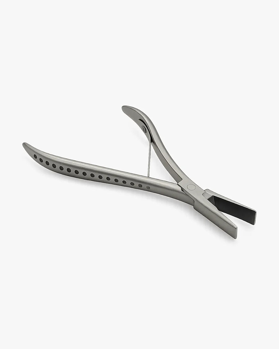 Pinza profesional de mordaza plana para instalación de micro anillos