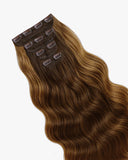 Extensiones Clip-In Caramel Lace Bio Highlight – 4 Piezas, 24", 220 g (Fibra Resistente al Calor)