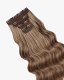 Extensiones Clip-In Golden Bow Bio Highlight – 4 Piezas, 24", 220 g (Fibra Resistente al Calor)