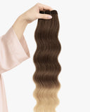 Coleta/Cortina de Fibra Mocha Gray Violet Ondulada – 26” 200 g (Sintética, Heat-Friendly)