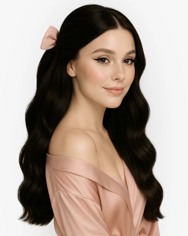 Extensiones Clip-In Black Velvet Bio Highlight – 4 Piezas, 220 g (Fibra Resistente al Calor)
