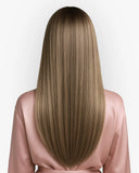 Extensiones Clip-In Mushroom Beige Bio Highlight – 4 Piezas, 24", 220 g (Fibra Resistente al Calor)