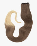 Coleta/Cortina de Fibra Mocha Gray Violet Ondulada – 26” 200 g (Sintética, Heat-Friendly)