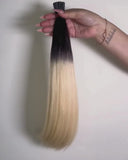 Cabello 100% Humano Balayage Negro/Rubio Encapsulado con Queratina – 100 g